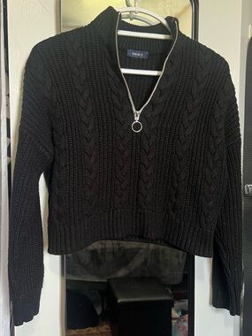 Forever 21 Black Cable Knit Sweater